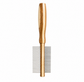 Dual-Sided Pet Grooming Comb with Bamboo Handle